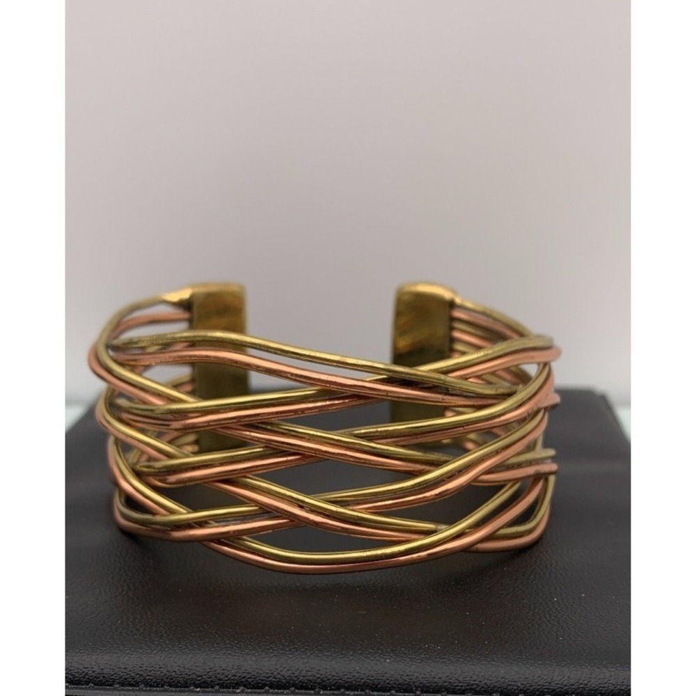 Braided Mixed-Metal Cuff Bracelet in Gold & Rose